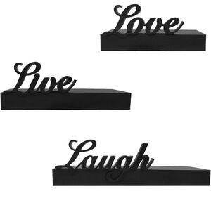 Floating Shelves Wall Mounted,Love,Live,Laugh,Set of 3,Wall Decor